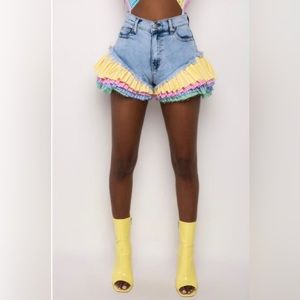 ON YOUR RADAR COLORBLOCK TRIM DENIM SHORT by AKIRA